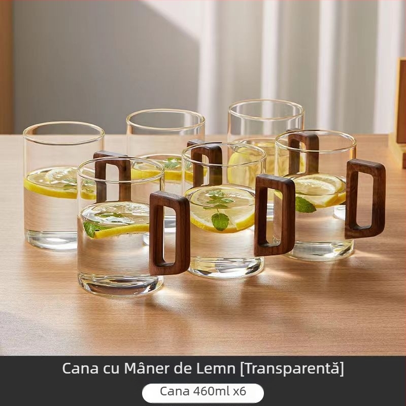 Set de căni de apă din sticlă de nuc de înaltă calitate, ceașcă de ceai de uz casnic, specială pentru ceai verde, set de ceai