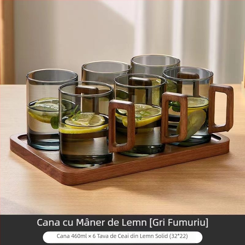 Set de căni de apă din sticlă de nuc de înaltă calitate, ceașcă de ceai de uz casnic, specială pentru ceai verde, set de ceai