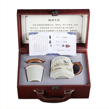 Ceașcă de ceai Ru cuptor, ceașcă de ceai personală pentru birou, ceașcă de separare a ceaiului, filtru ceramic de înaltă calitate, cutie cadou pentru ceașcă de ceai parfumată