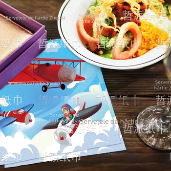 [Stoc disponibil] Șervețele de petrecere pentru copii cu tematică retro transfrontalieră, în stil vechi, cu model de avion