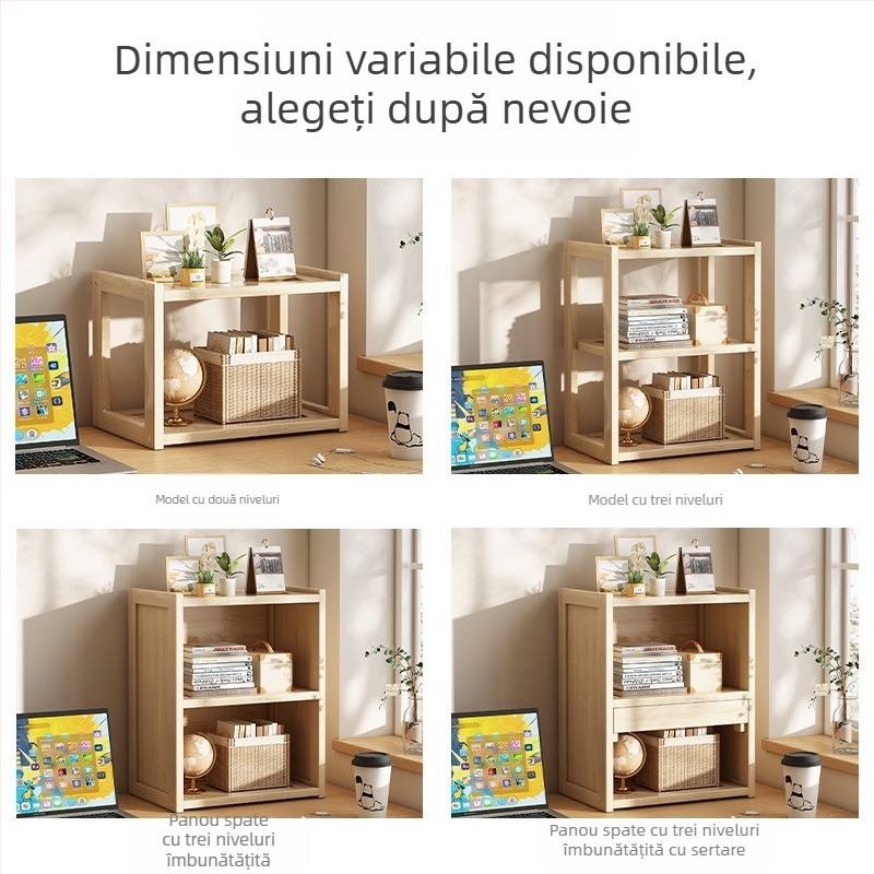 Raft de birou din lemn masiv, mic, simplu, pentru copii, raft de cărți pentru birou