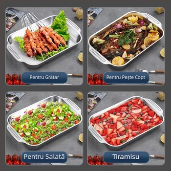 Oțel inoxidabil pentru grătarul de pește, aragaz dreptunghiular de uz casnic, plită cu inducție, oală specială, tavă coreeană, placă de copt, placă de grătar de pește