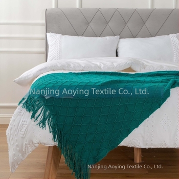 Pătură Amazon Tassel Pătură Canapea Pătură Tricotată în Culoare Pură B&B Pătură de Noptieră cu Prosop