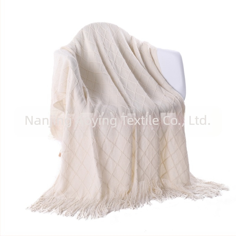 Pătură Amazon Tassel Pătură Canapea Pătură Tricotată în Culoare Pură B&B Pătură de Noptieră cu Prosop