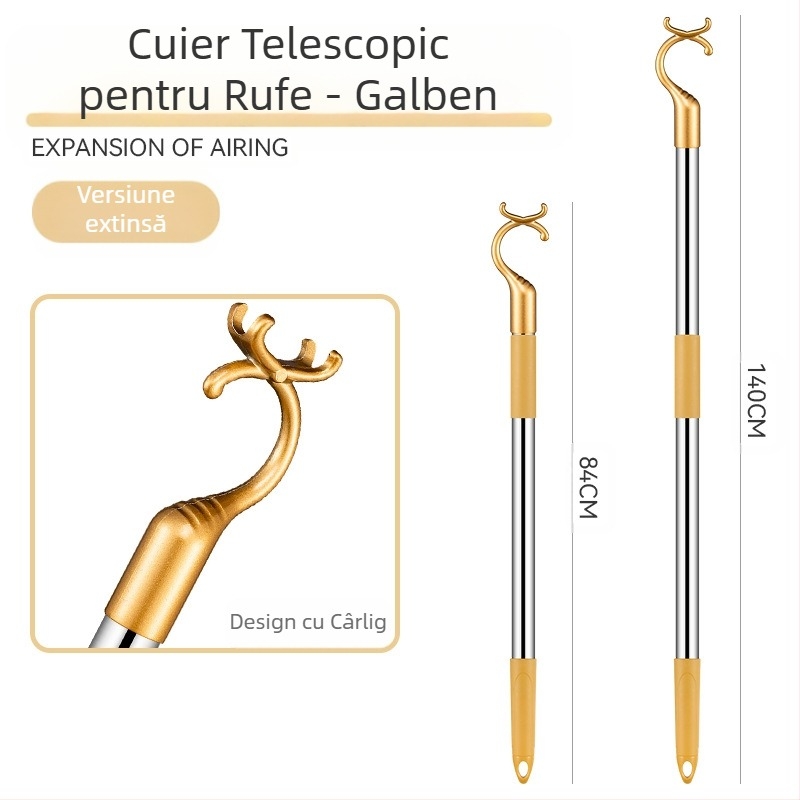 Furcă de haine retractabilă din oțel inoxidabil pentru balcon, furcă de haine îngroșată, furcă de haine îngroșată, furcă de haine prelungită, en-gros