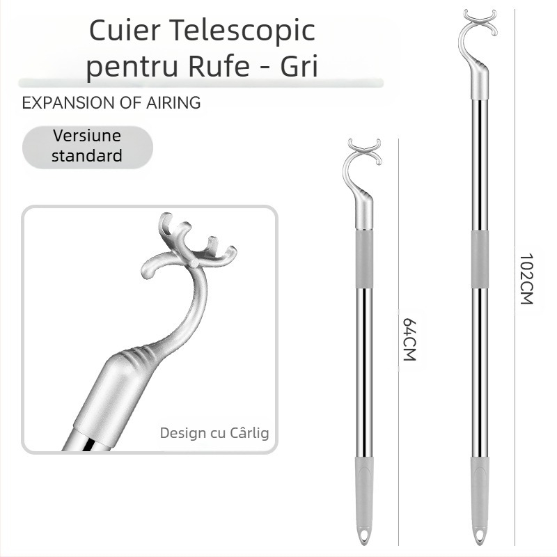 Furcă de haine retractabilă din oțel inoxidabil pentru balcon, furcă de haine îngroșată, furcă de haine îngroșată, furcă de haine prelungită, en-gros