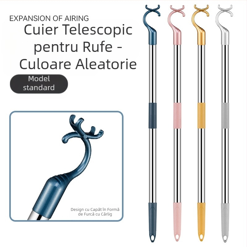 Furcă de haine retractabilă din oțel inoxidabil pentru balcon, furcă de haine îngroșată, furcă de haine îngroșată, furcă de haine prelungită, en-gros