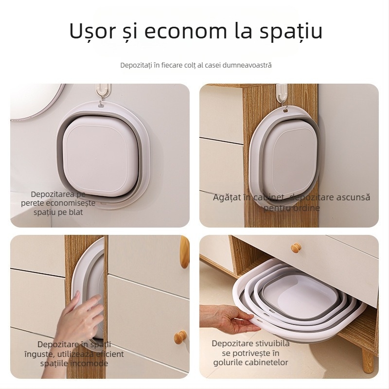 Lavoar pliabil, dreptunghiular, pentru dormitor, pentru studenți și copii, pentru spălarea feței, portabil, pentru călătorii, cu compresie, pentru apă