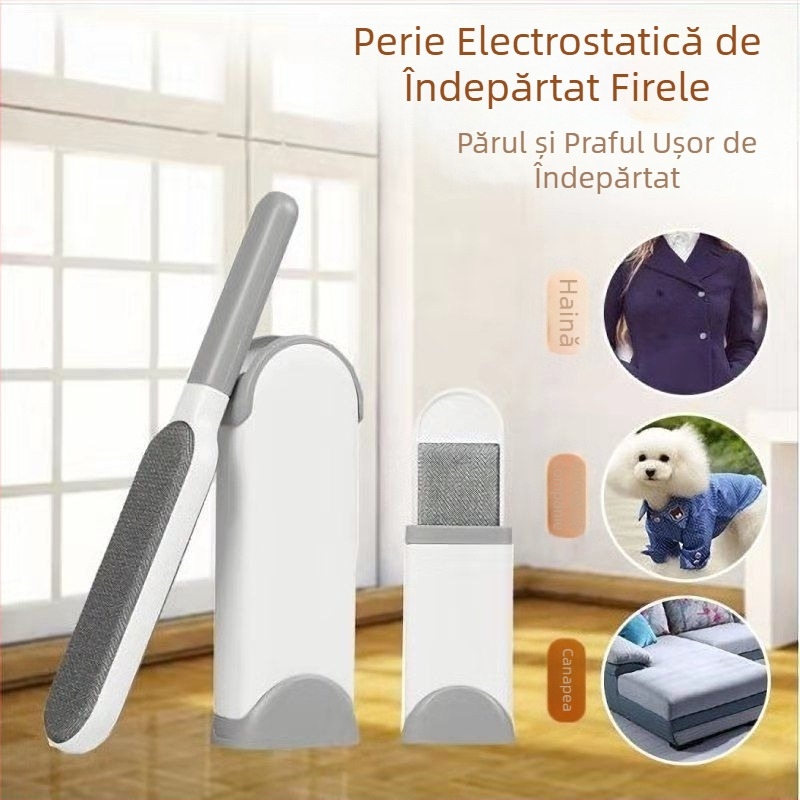 Perie de îndepărtare a părului din haine, perie de îndepărtare a părului de pisică, perie de îndepărtare a părului, îndepărtarea prafului din cearșafuri de pat pentru haine, aspirație lipicioasă și artefacte lipicioase ale părului