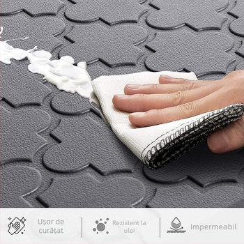 Covor de bucătărie transfrontalier Amazon din PVC gofrat, rezistent la ulei, impermeabil, covoraș de podea rezistent la murdărie, rezistent la uzură, fără ștergere
