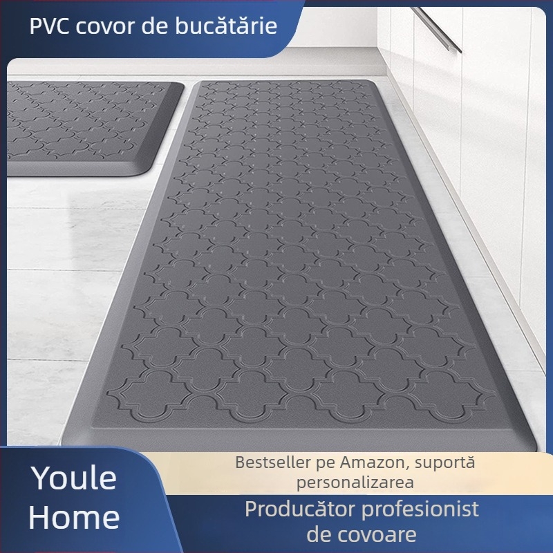 Covor de bucătărie transfrontalier Amazon din PVC gofrat, rezistent la ulei, impermeabil, covoraș de podea rezistent la murdărie, rezistent la uzură, fără ștergere