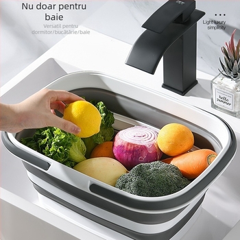 Coș de depozitare pliabil pentru baie, curățenie, coș de depozitare pentru mașină, picnic în aer liber, coș de mână pentru uz casnic, bucătărie, coș de spălat legume