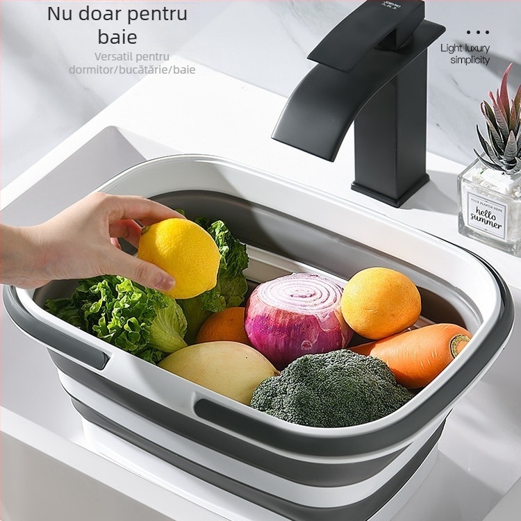Coș de depozitare pliabil pentru baie, curățenie, coș de depozitare pentru mașină, picnic în aer liber, coș de mână pentru uz casnic, bucătărie, coș de spălat legume
