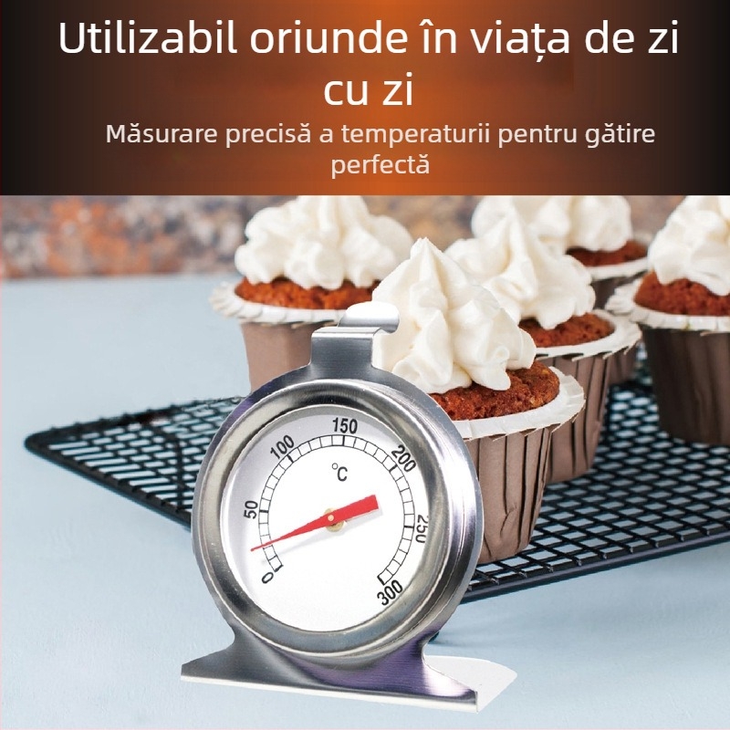 Termometru de cuptor Kaitai, termometru pentru alimente coapte, termometru bimetalic din oțel inoxidabil, termometru de cuptor pentru temperatură înaltă