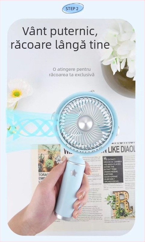 2025 Popular Mini ventilator portabil mic suport pentru telefon mobil suport pentru desktop ventilator student vară portabil cadou