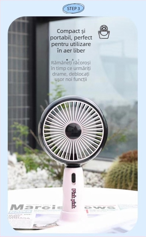 2025 Popular Mini ventilator portabil mic suport pentru telefon mobil suport pentru desktop ventilator student vară portabil cadou