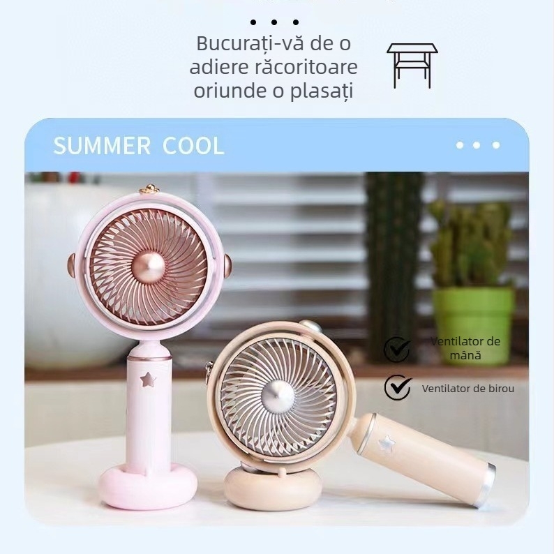 2025 Popular Mini ventilator portabil mic suport pentru telefon mobil suport pentru desktop ventilator student vară portabil cadou