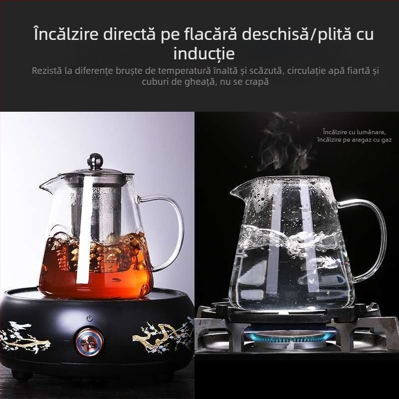 Fierbător electric din ceramică, fierbător din sticlă, fierbător pentru sănătate, fierbător din sticlă pură, fierbător cu borosilicat ridicat, capacitate mare, poate conține apă rece