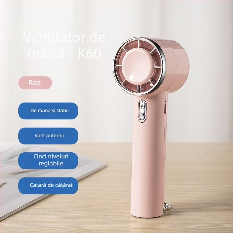 Nou ventilator portabil cu compresă de gheață pentru refrigerare semiconductori, ventilator portabil pentru alpinism, ventilator cu cataramă suspendată, cu 5 viteze, ventilator de birou mare cu vânt