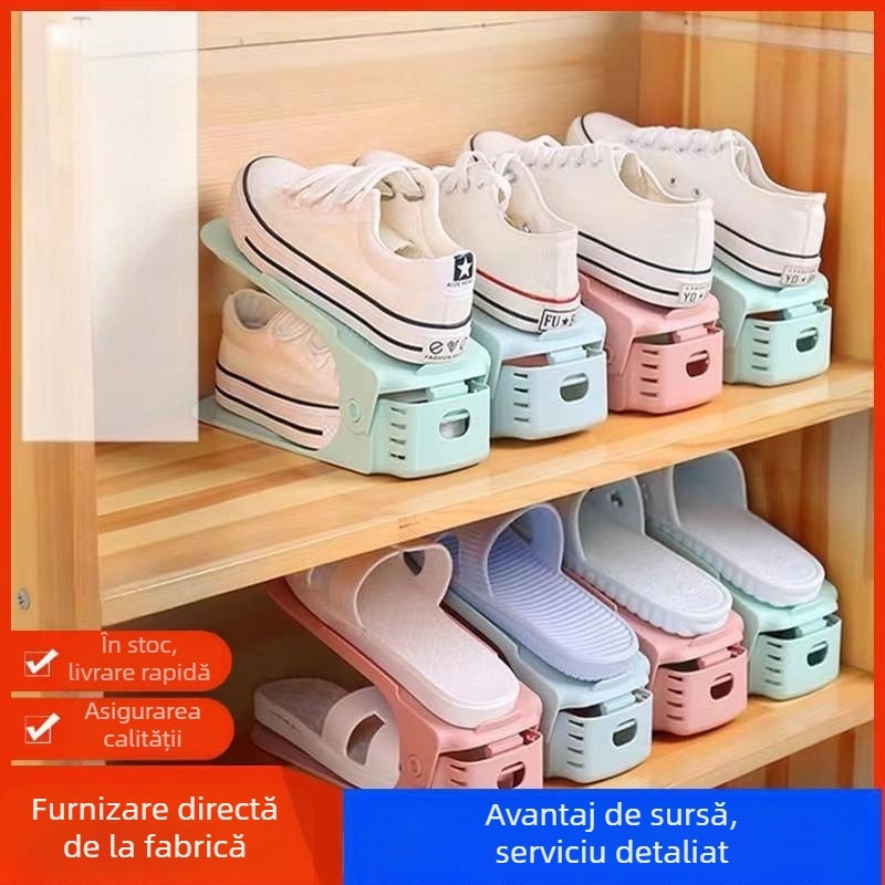 Suport pentru pantofi reglabil, dublu strat, îngroșat, pentru pantofi, suport pentru pantofi stratificat, pentru dormitor, pentru depozitarea pantofilor, dulap de depozitare pentru pantofi