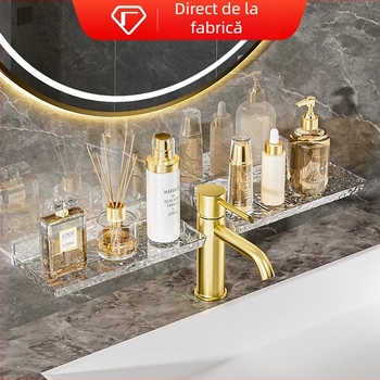 Suport de depozitare pentru baie, lavoar, fără perforații, pentru baie, robinet pentru toaletă, oglindă, suport de depozitare frontal