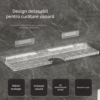 Suport de depozitare pentru baie, lavoar, fără perforații, pentru baie, robinet pentru toaletă, oglindă, suport de depozitare frontal