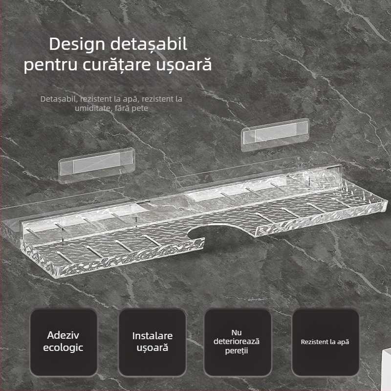Suport de depozitare pentru baie, lavoar, fără perforații, pentru baie, robinet pentru toaletă, oglindă, suport de depozitare frontal