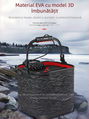 Găleată pliabilă Eva cu apă, 6 m, găleată de pescuit, găleată creativă cu apă ondulată, cu plasă și îngroșată