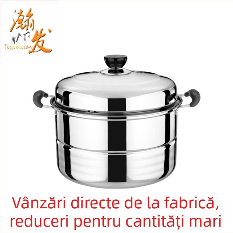 Aburitor de supă multistrat din oțel inoxidabil de 28 cm, auto-vânzare, oală din oțel inoxidabil cu grătar dublu, cadou en-gros
