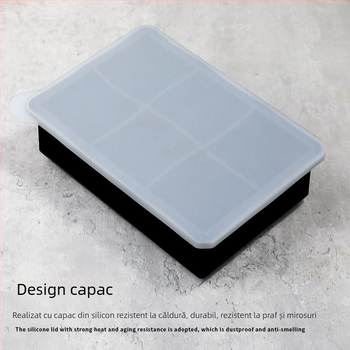 Fcm Ice Cube Mold Silicon Moale 6-Grid Pătrat Ice Table Mold cu Capac Miros-Proof Ice Making Box 5cm Silicon Alimentar de Calitate