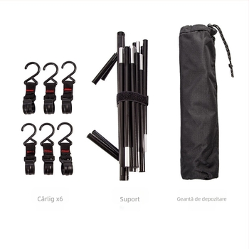 Cort în aer liber Camping aliaj de aluminiu portabil trepied pliabil depozitare raft călătorie uscare raft agățat raft