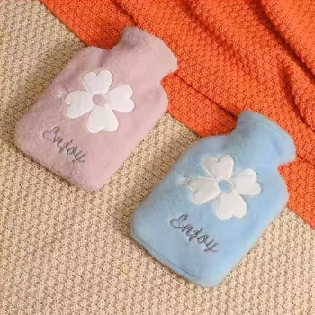Sac de pluș cu apă caldă, umplere cu apă, burtă caldă, sac de apă caldă, umplere cu apă, pat cald cu desene animate drăguț, talie caldă, rezistent la explozii, mâini calde din PVC