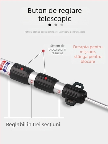 Stâlp telescopic pentru baldachin din aliaj de aluminiu pentru exterior, 2,3 m-3 m, reglabil în 3 secțiuni, suport extensibil pentru ușă de cort, lonjeron portabil