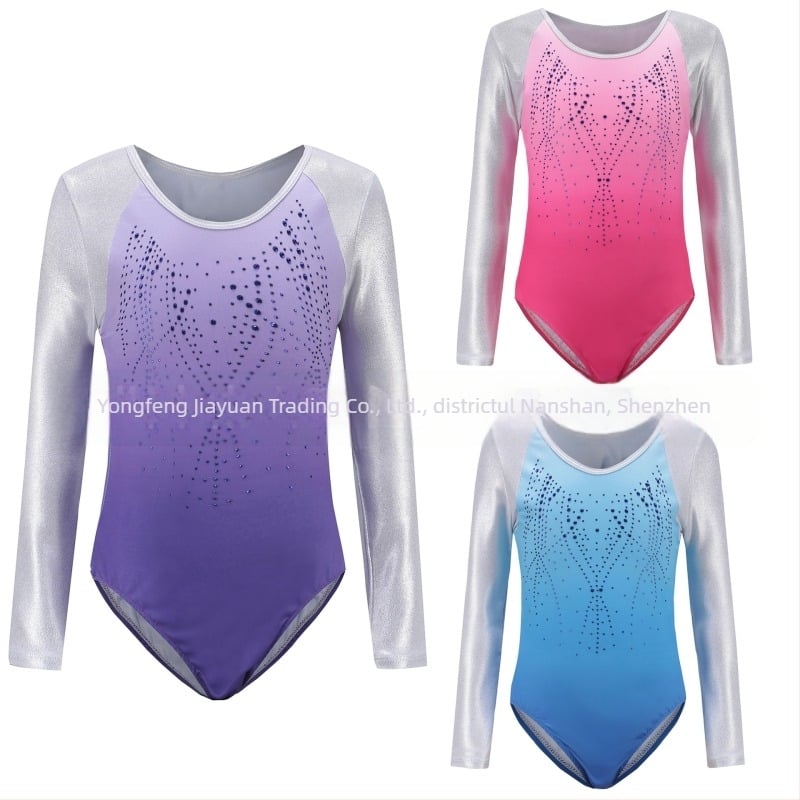 Îmbrăcăminte de gimnastică pentru copii cu elasticitate ridicată, cu mânecă lungă, fete, balet, dans, îmbrăcăminte de gimnastică, îmbrăcăminte de dans, îmbrăcăminte de performanță, dans