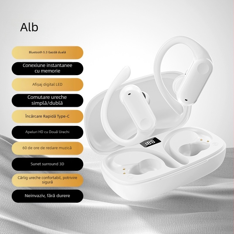 Căști Bluetooth Yf-8 Tws cu cârlig pentru ureche, pentru comerț exterior transfrontalier, fără fir, non-intraauriculare, cu două urechi, pentru sport, cu durată lungă de viață a bateriei