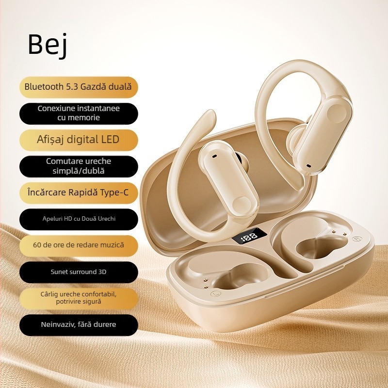 Căști Bluetooth Yf-8 Tws cu cârlig pentru ureche, pentru comerț exterior transfrontalier, fără fir, non-intraauriculare, cu două urechi, pentru sport, cu durată lungă de viață a bateriei