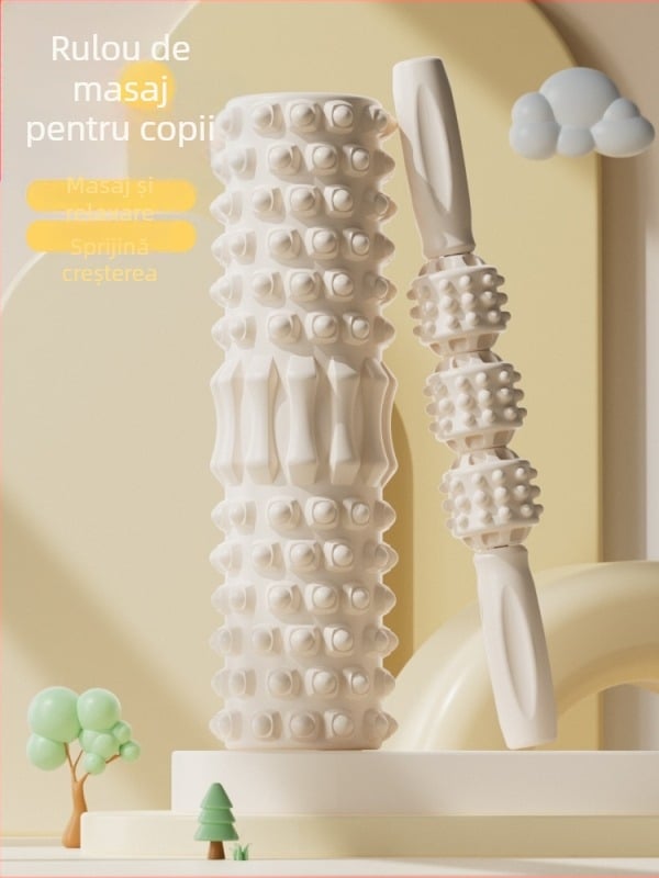 Băț de masaj pentru copii, coloană de yoga, ax din spumă, yoga pentru părinți și copii, relaxare pentru picioare, masaj cu role cu dinți de lup, non-lungi