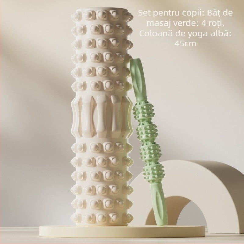 Băț de masaj pentru copii, coloană de yoga, ax din spumă, yoga pentru părinți și copii, relaxare pentru picioare, masaj cu role cu dinți de lup, non-lungi