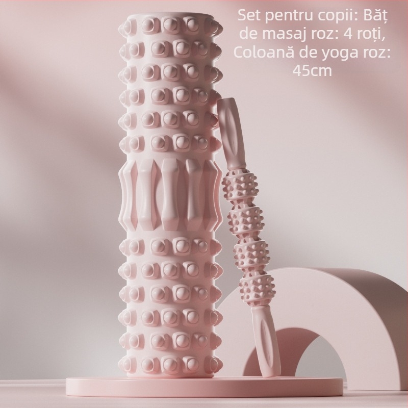 Băț de masaj pentru copii, coloană de yoga, ax din spumă, yoga pentru părinți și copii, relaxare pentru picioare, masaj cu role cu dinți de lup, non-lungi