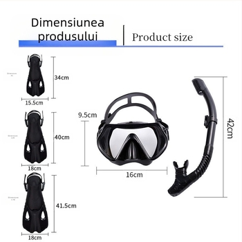 Mască de scufundări sanbao transfrontalieră HD cu ramă mare, ochelari de scufundări, tub de respirație, set de trei piese, en-gros din fabrică