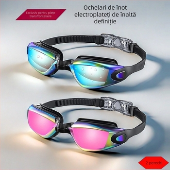 Ochelari de înot cu explozii transfrontaliere, ochelari de înot anti-aburire HD din silicon, din două piese, impermeabili, unisex, pentru adulți