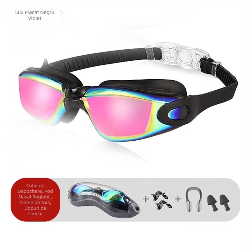 Ochelari de înot cu explozii transfrontaliere, ochelari de înot anti-aburire HD din silicon, din două piese, impermeabili, unisex, pentru adulți