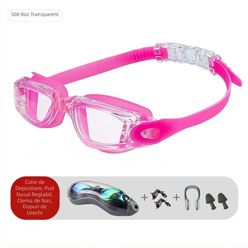 Ochelari de înot cu explozii transfrontaliere, ochelari de înot anti-aburire HD din silicon, din două piese, impermeabili, unisex, pentru adulți