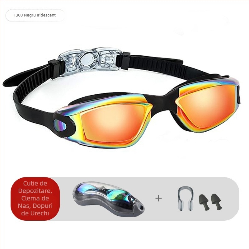 Ochelari de înot cu explozii transfrontaliere, ochelari de înot anti-aburire HD din silicon, din două piese, impermeabili, unisex, pentru adulți