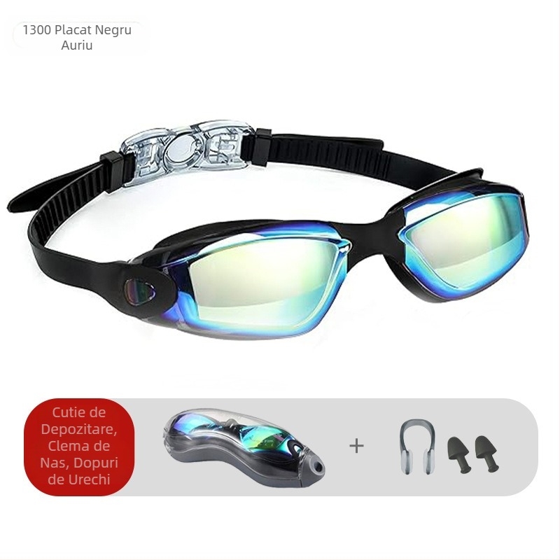 Ochelari de înot cu explozii transfrontaliere, ochelari de înot anti-aburire HD din silicon, din două piese, impermeabili, unisex, pentru adulți