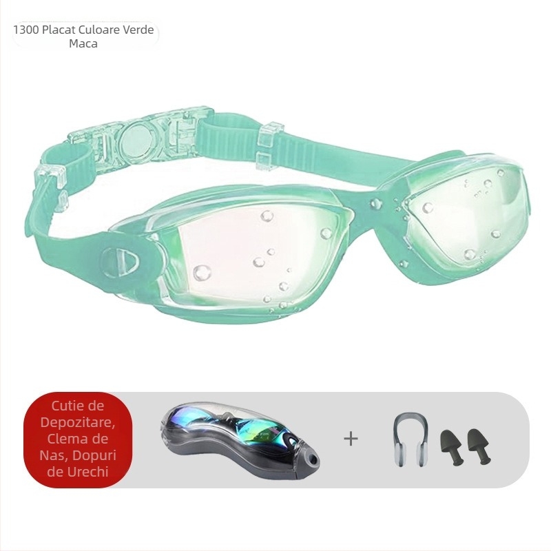 Ochelari de înot cu explozii transfrontaliere, ochelari de înot anti-aburire HD din silicon, din două piese, impermeabili, unisex, pentru adulți