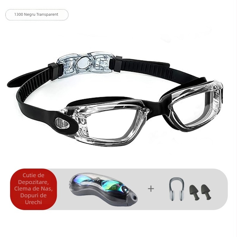 Ochelari de înot cu explozii transfrontaliere, ochelari de înot anti-aburire HD din silicon, din două piese, impermeabili, unisex, pentru adulți