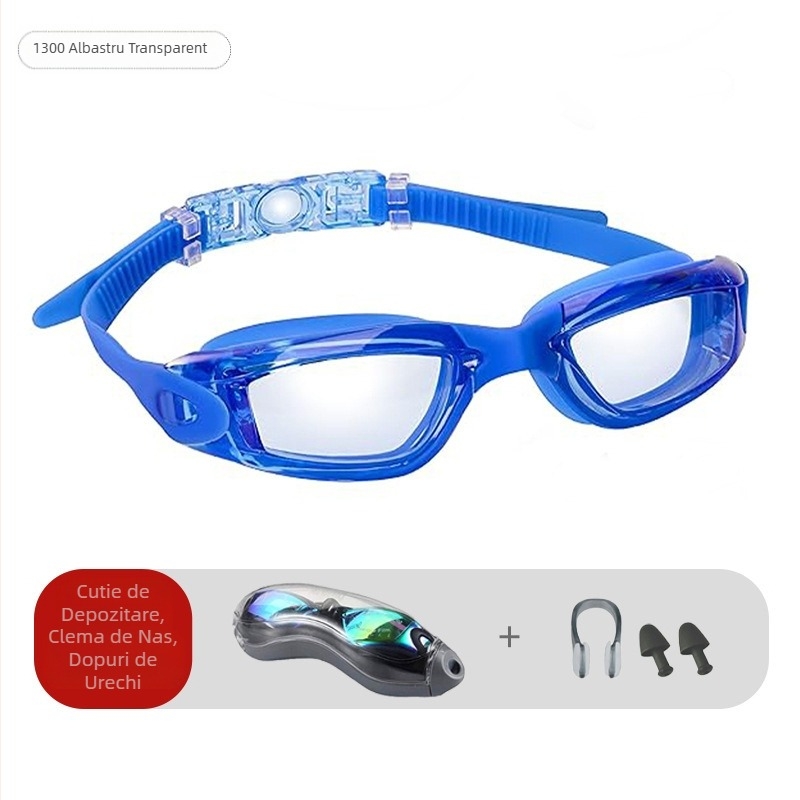 Ochelari de înot cu explozii transfrontaliere, ochelari de înot anti-aburire HD din silicon, din două piese, impermeabili, unisex, pentru adulți