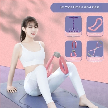 2025 Bandă de rezistență pentru yoga cu elasticitate ridicată pentru femei, set de patru piese, echipament de asistență pentru forță, antrenament fitness, stretching, elasticitate ridicată