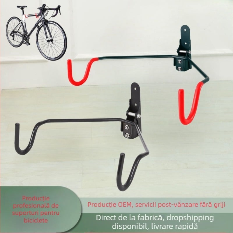 Suport de perete pentru biciclete, suport fix pentru biciclete de munte, cârlig dublu, suport de parcare pentru biciclete de șosea, suport de parcare interioară